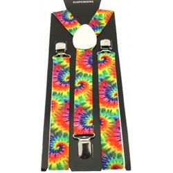 Regenboog hippie bretels multicolours - One size - Zacs Alter Ego